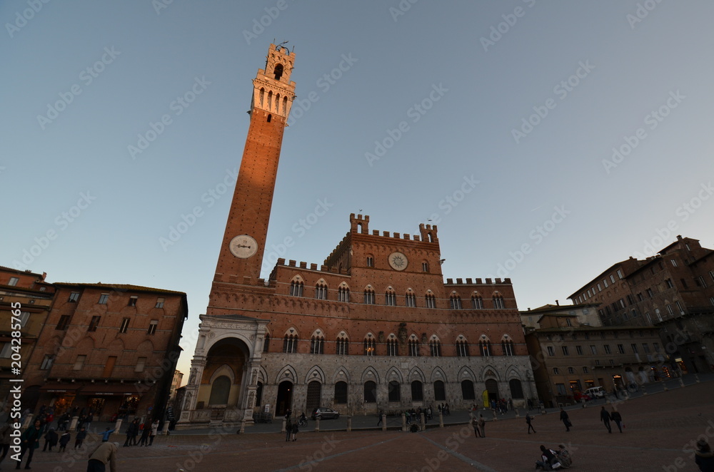  Palazzo Pubblico; Piazza del Campo; sky; landmark; tower; town square