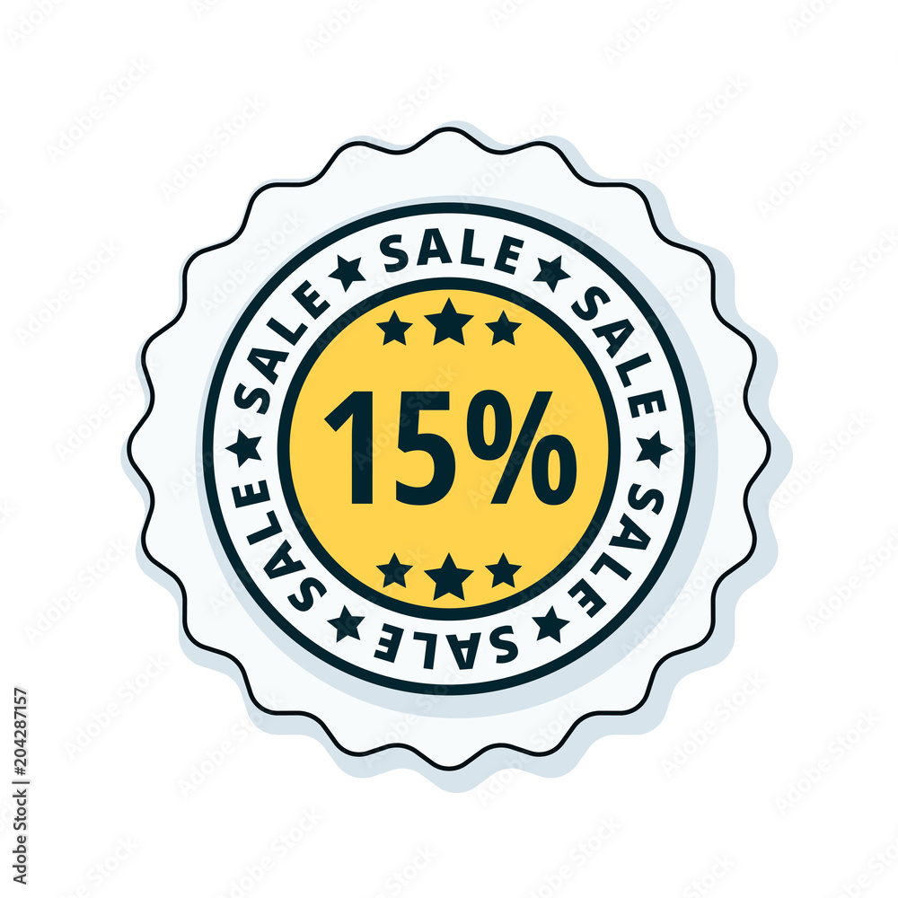 15% Sale label illustration 15% Sale label illustration