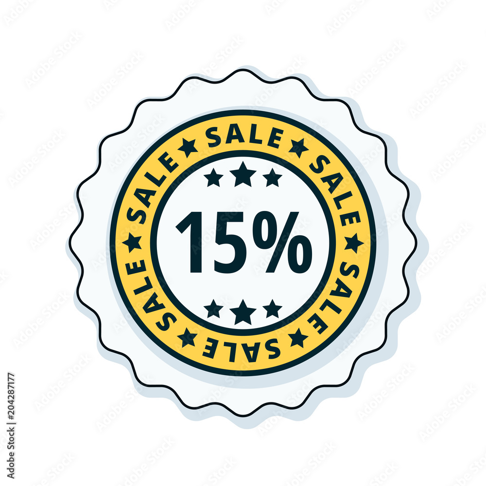 15% Sale label illustration 15% Sale label illustration