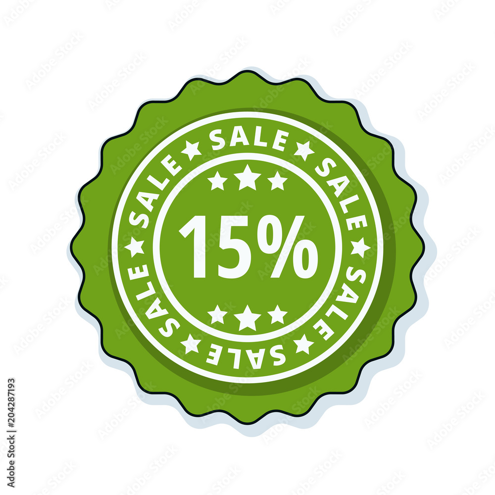 15% Sale label illustration 15% Sale label illustration