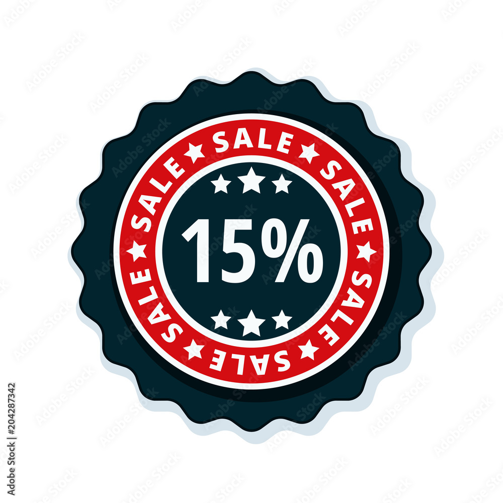 15% Sale label illustration