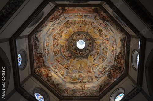  Florence Cathedral; Florence; dome; ceiling; building; symmetry