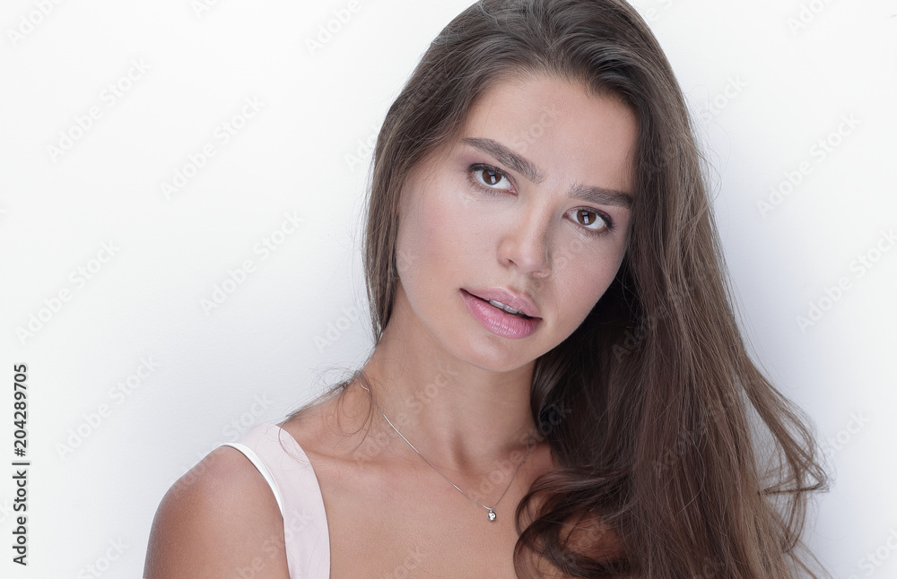 closeup.a beautiful young woman. closeup.a beautiful young woman.