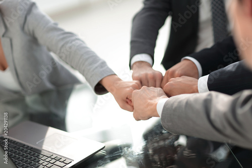 business team working together in office