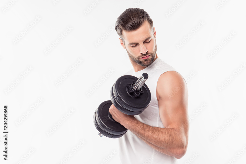 Muscled Arm Lifting Weights Stock Image - Image of active