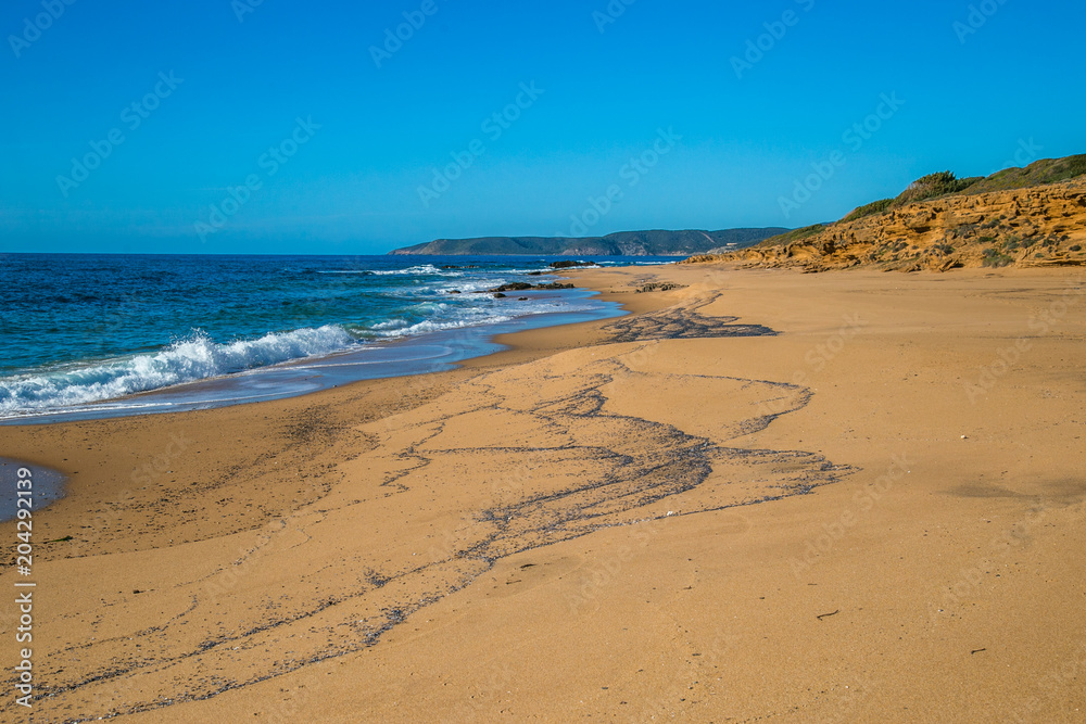 Gutturu and Flumini beach in a winter day