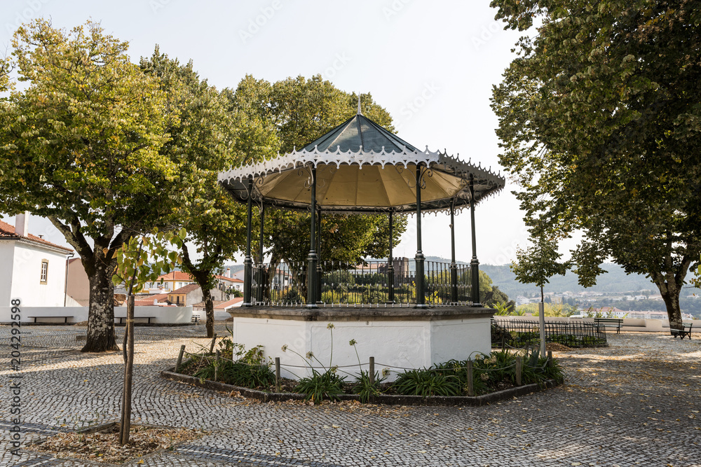 Sertã Bandstand and the Parish Church of St Peter
