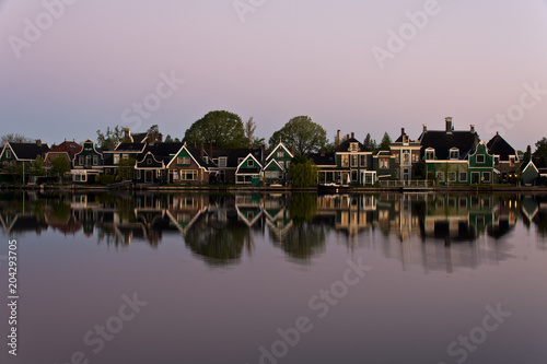 Riverside of Zaandijk at dawn, The Netherlands