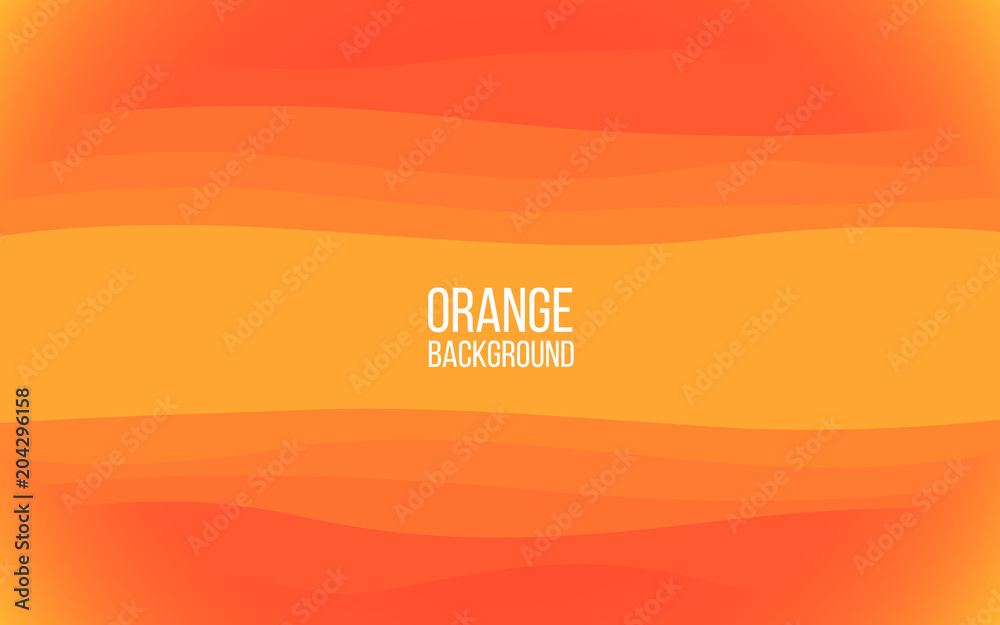 Orange background. Bright sunny layers with gradient. Backdrop with yellow waves. Modern design for website, poster, presentation. Vector illustration Orange background. Bright sunny layers with gradient. Backdrop with yellow waves. Modern design for website, poster, presentation. Vector illustration
