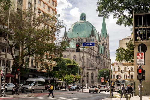 Detail of the Metropolitan Cathedral, in Sao Paulo, Brazil.