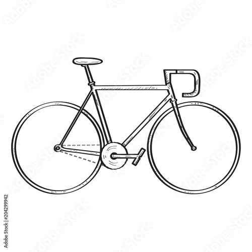 Isolated bicycle sketch