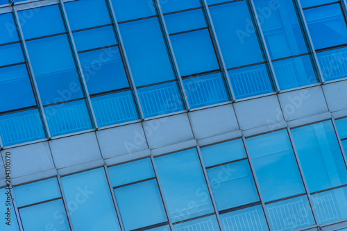 Close-Up of Modern Office Buildings in city of China.