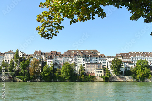 Basel, Switzerland on the Rhine River on a summer day