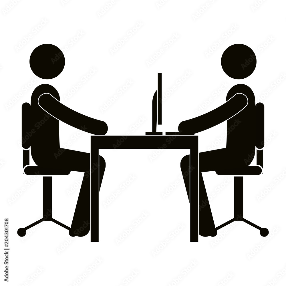 Fototapeta premium business people in the office meeting vector illustration design