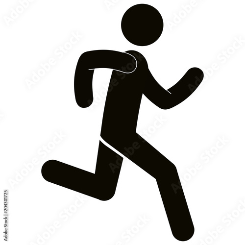 figure human running silhouette avatar vector illustration design
