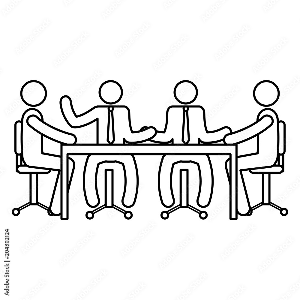business people in the office meeting vector illustration design