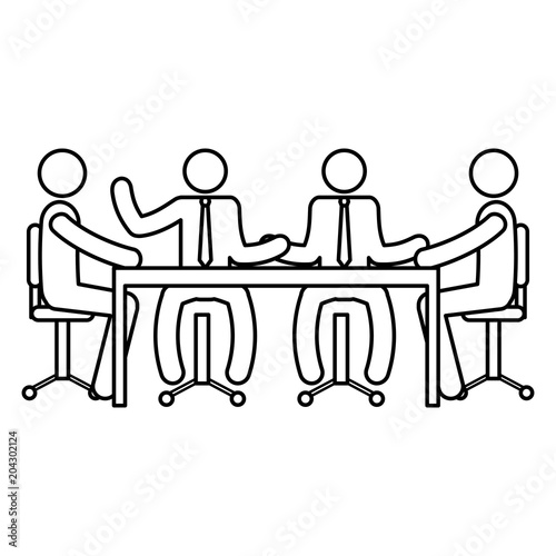 business people in the office meeting vector illustration design