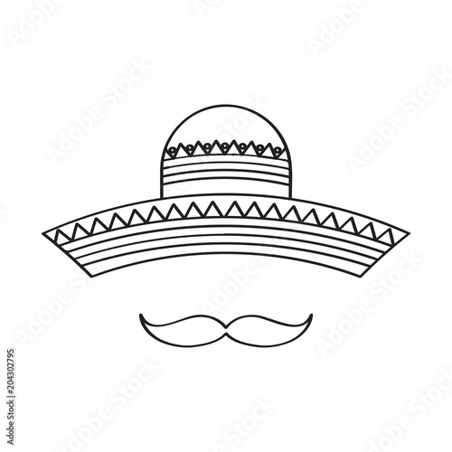 Sketch of a traditional mexican hat