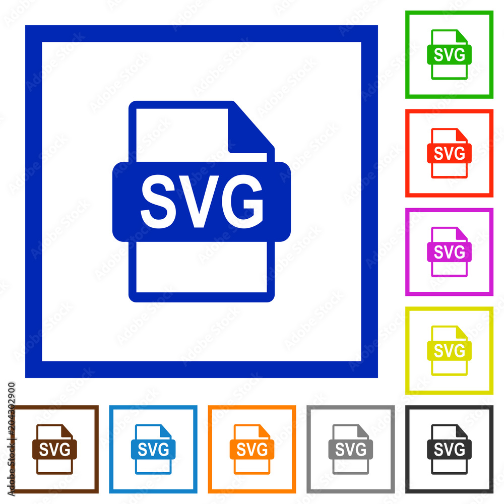 SVG file format flat framed icons SVG file format flat framed icons