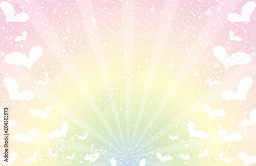 ハート　キラキラ　パステルカラー背景
