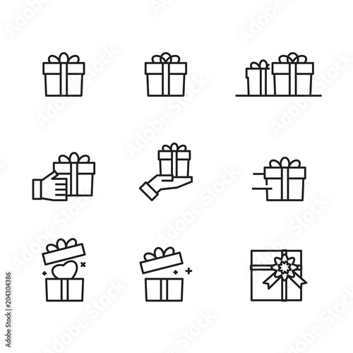 icon gift box, vector