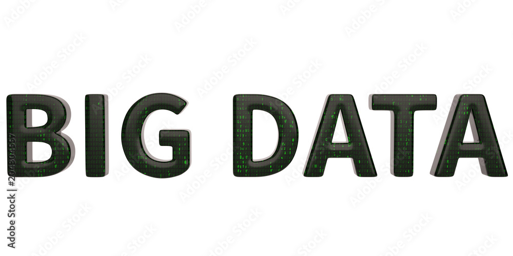 Big data word isolated on white background. 3D illustration. Big data word isolated on white background. 3D illustration.