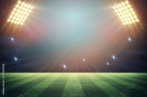 lights at night and stadium 3d render