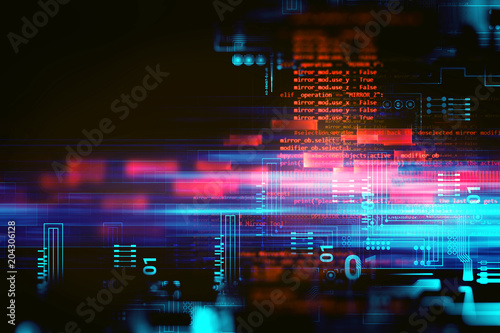 Programming code abstract technology background of software developer and Computer script