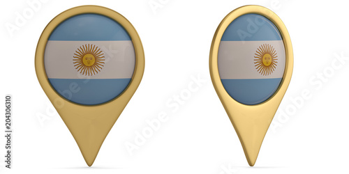 Argentina flag symbol isolated on white background. 3D illustration.