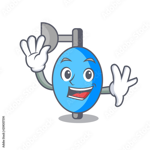 Waving ambu bag character cartoon