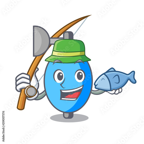 Fishing ambu bag mascot cartoon
