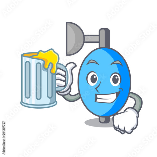 With juice ambu bag mascot cartoon