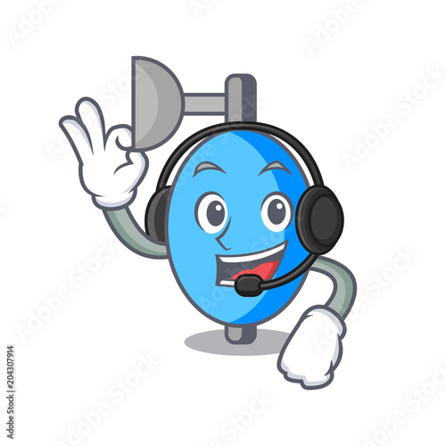 With headphone ambu bag mascot cartoon