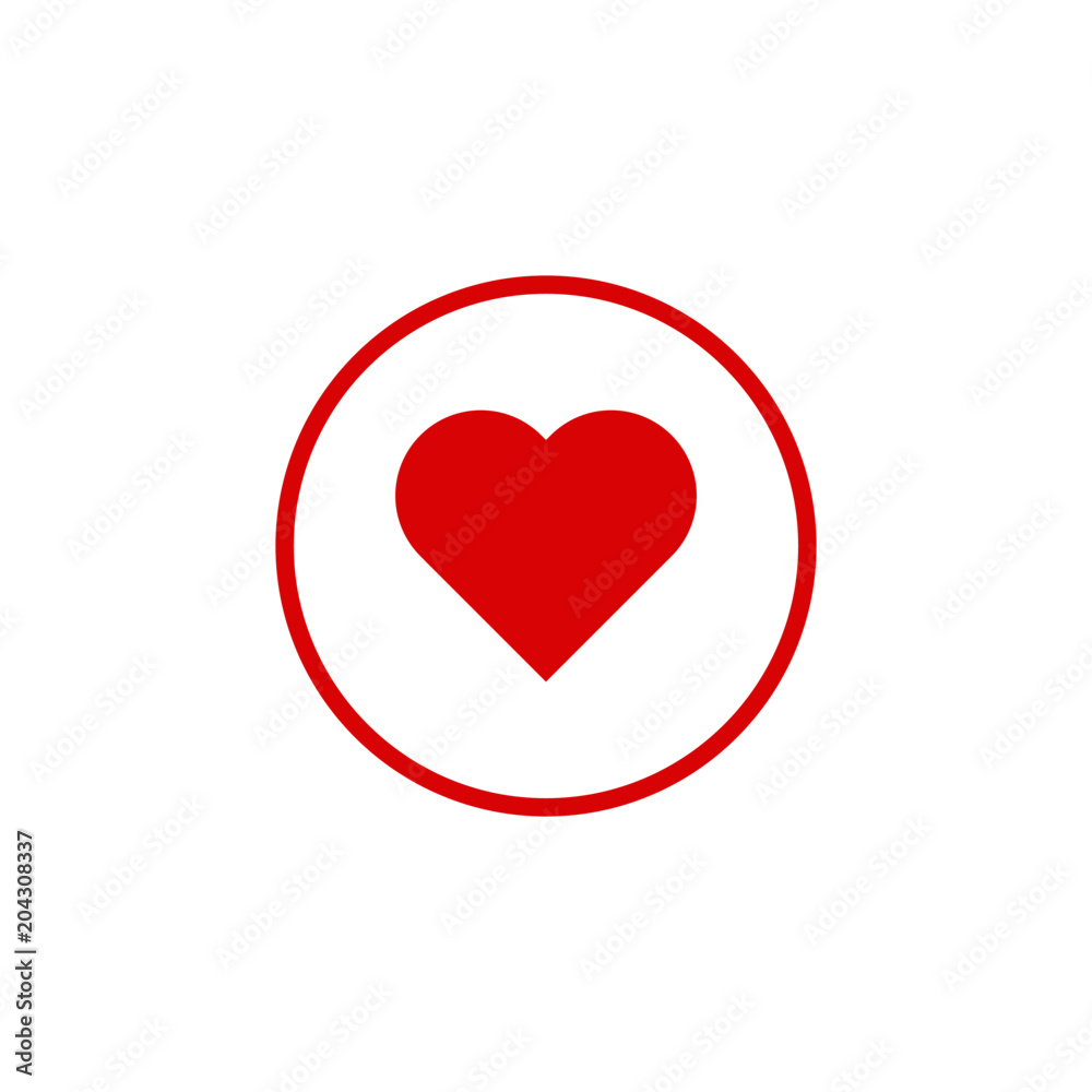 Red Heart icon, love symbol