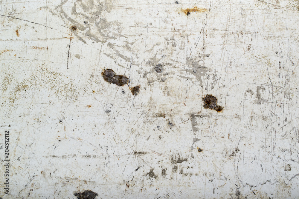 Old dirty metal coated with white paint Old dirty metal coated with white paint