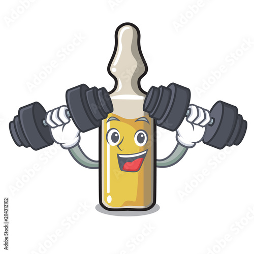 Fitness ampoule character cartoon style