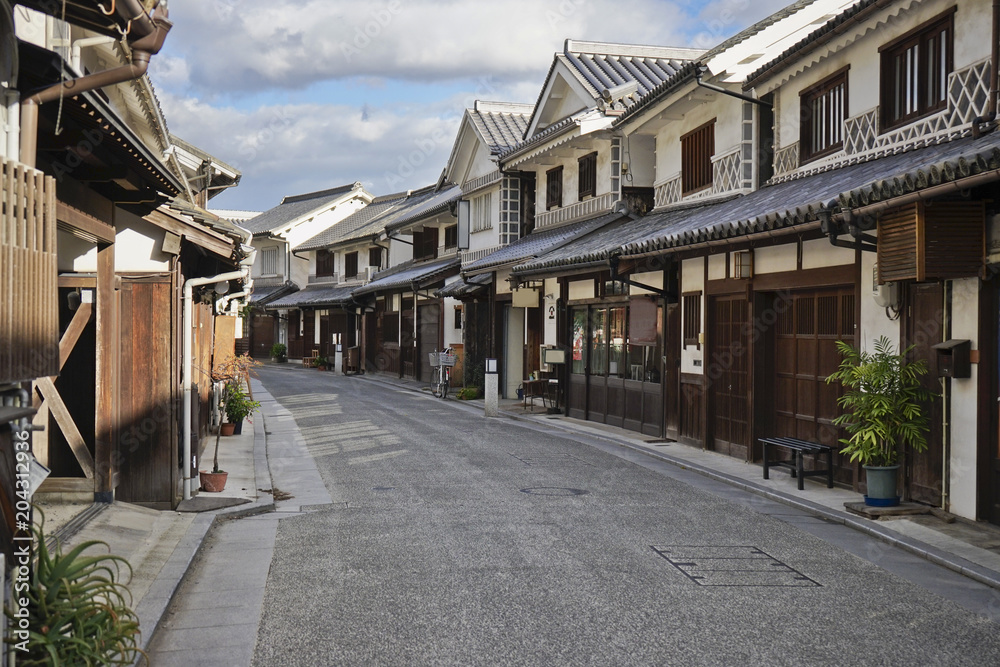 Old town area in Kurashiki City, Okayama, Japan.