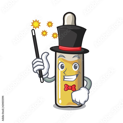 Magician ampoule mascot cartoon style