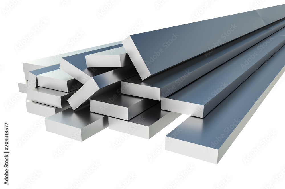 Steel metal profiles in corner shape - industry concept Steel metal profiles in corner shape - industry concept