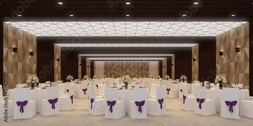 banquet hall 3d,rendering
