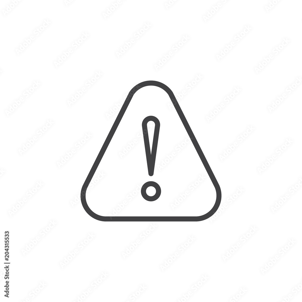 Exclamation mark outline icon. linear style sign for mobile concept and web design. Danger simple line vector icon. Hazard warning Symbol, logo illustration. Pixel perfect vector graphics Exclamation mark outline icon. linear style sign for mobile concept and web design. Danger simple line vector icon. Hazard warning Symbol, logo illustration. Pixel perfect vector graphics