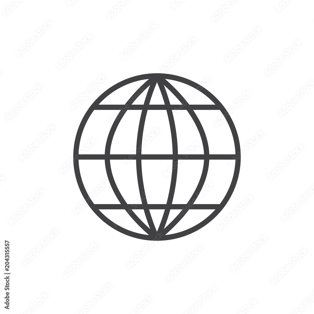 World grid outline icon. linear style sign for mobile concept and web design. Globe simple line vector icon. Symbol, logo illustration. Pixel perfect vector graphics World grid outline icon. linear style sign for mobile concept and web design. Globe simple line vector icon. Symbol, logo illustration. Pixel perfect vector graphics