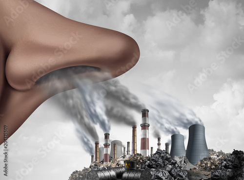 Fotografi Breathing Toxic Pollution