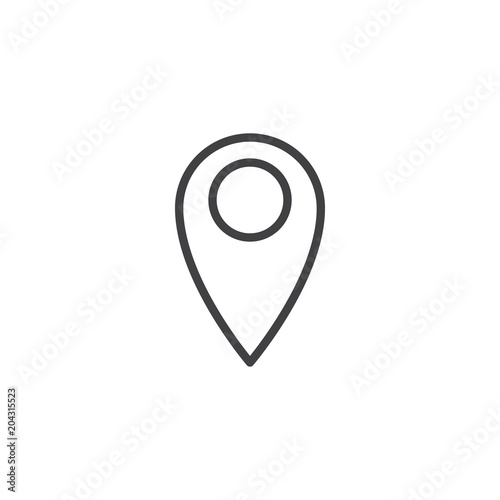Free Download Map pointer outline icon. linear style sign for mobile concept and web design. Map pin simple line vector icon. Map location symbol, logo illustration. Vector graphics - GFXLoad