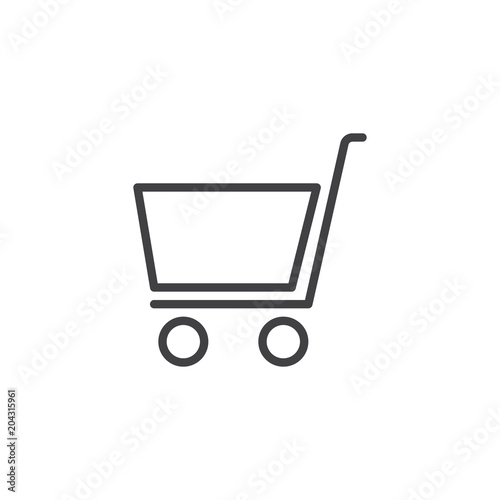 Shopping cart outline icon. linear style sign for mobile concept and web design. Trolley simple line vector icon. Symbol, logo illustration. Pixel perfect vector graphics