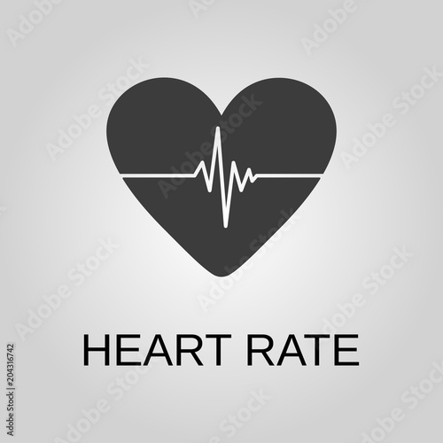 Heart rate icon. Heart rate symbol. Flat design. Stock - Vector illustration photo