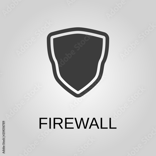 Firewall icon. Firewall symbol. Flat design. Stock - Vector illustration