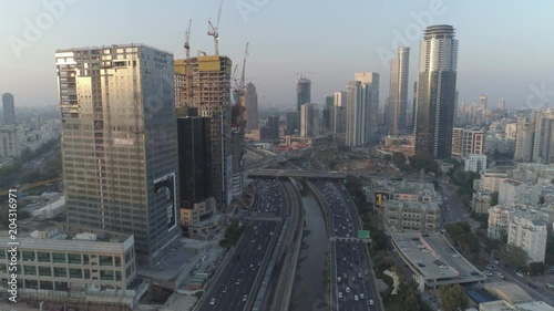 Aerial view on Tel Aviv 4k footage d-cinelike ungraded flat photo