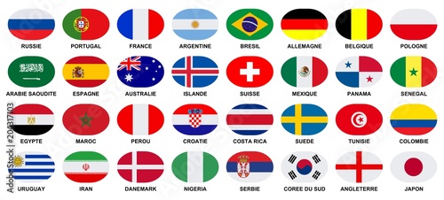 Free Download Football. 2018. Drapeaux des équipes participantes  - GFXLoad