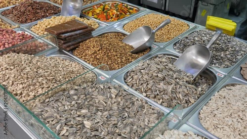 Assorted salty snacks at Jerusalem Mahane Yehuda market photo